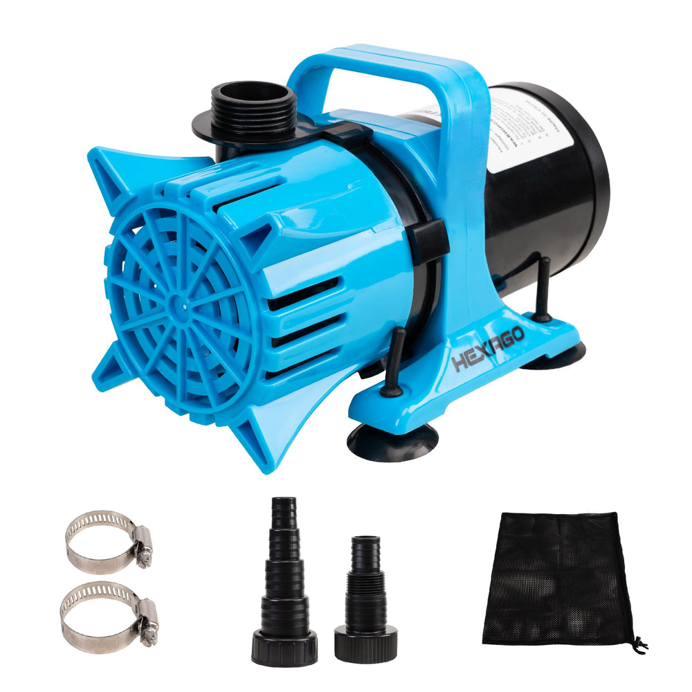 Hexago pump front view showing durable housing and quiet design benefit