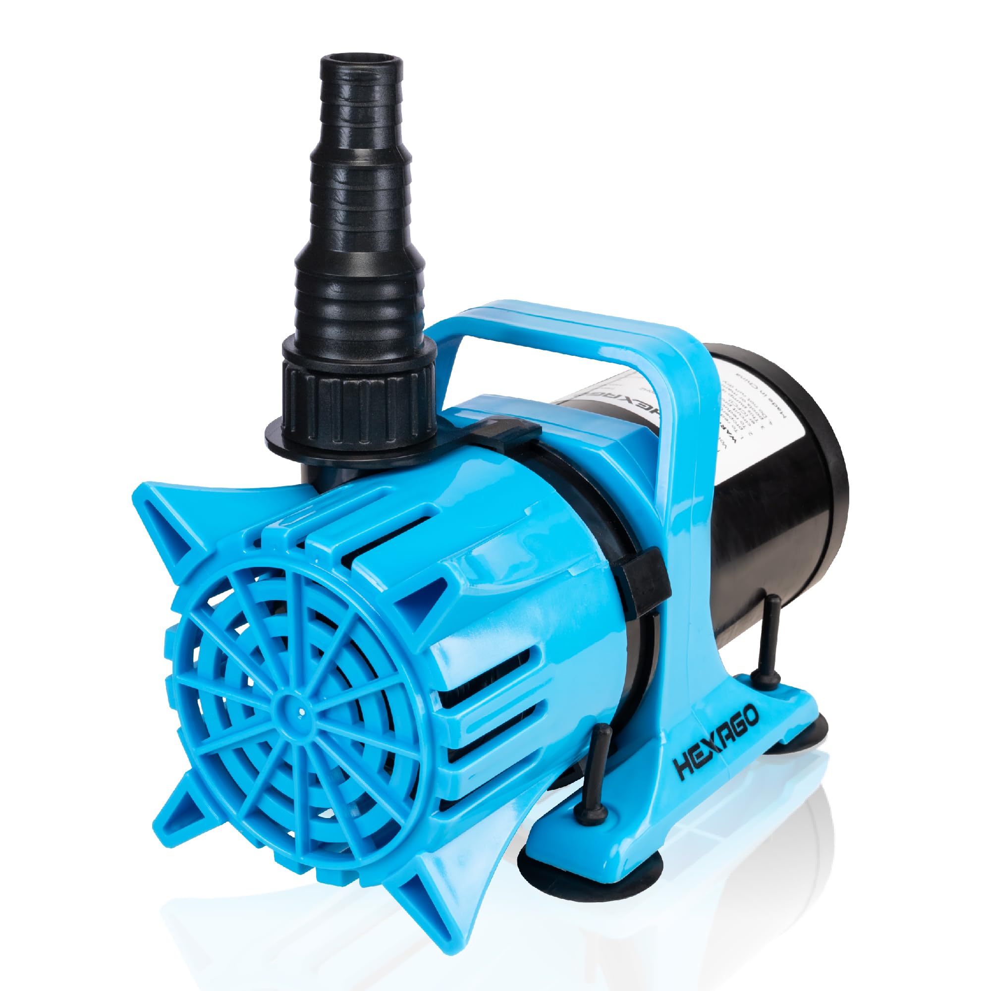 Hexago pump held in hand for scale showing compact size and easy placement