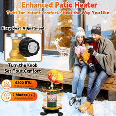 HEYDUOTON control valve and knob closeup for precise heat adjustment and fuel savings
