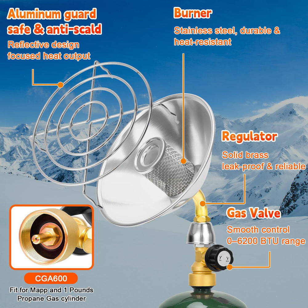 HEYDUOTON heater in tent lifestyle showing portable warmth during camping trip