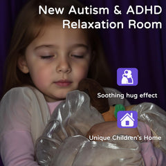 Heyfriday Galaxy Purple with adult demonstrating 300 lb capacity and supportive comfort