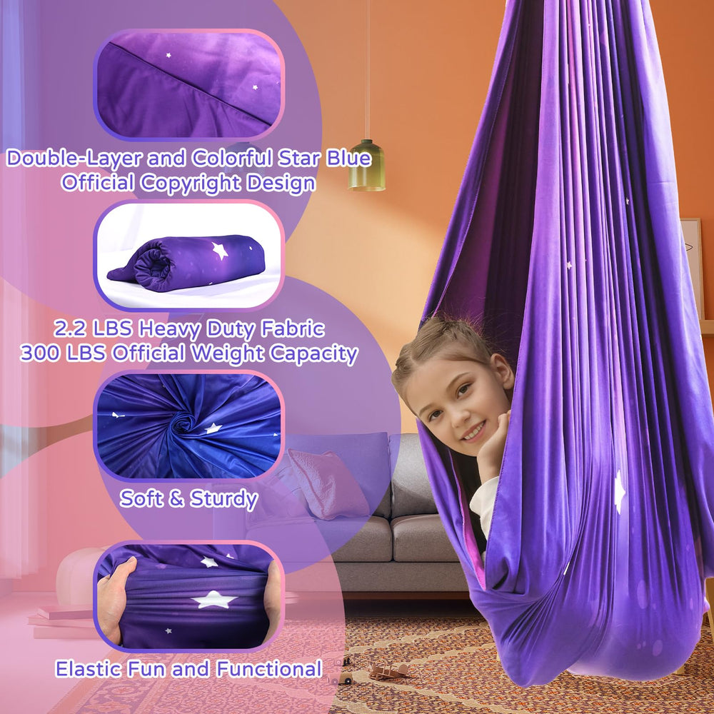 Heyfriday Galaxy Purple fabric close-up demonstrating double-layer durability and comfort