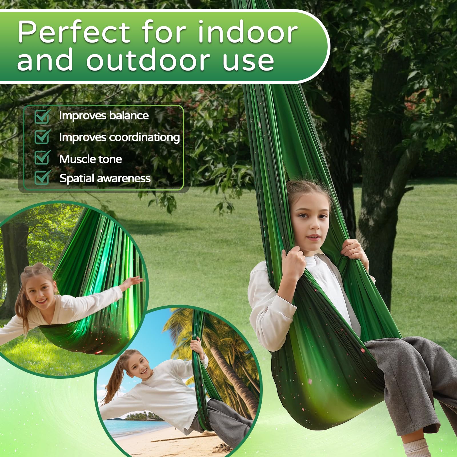 Heyfriday outdoor hanging lifestyle scene showing versatile mounting