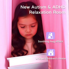 Heyfriday swing in use with child reading showing calming focus benefit