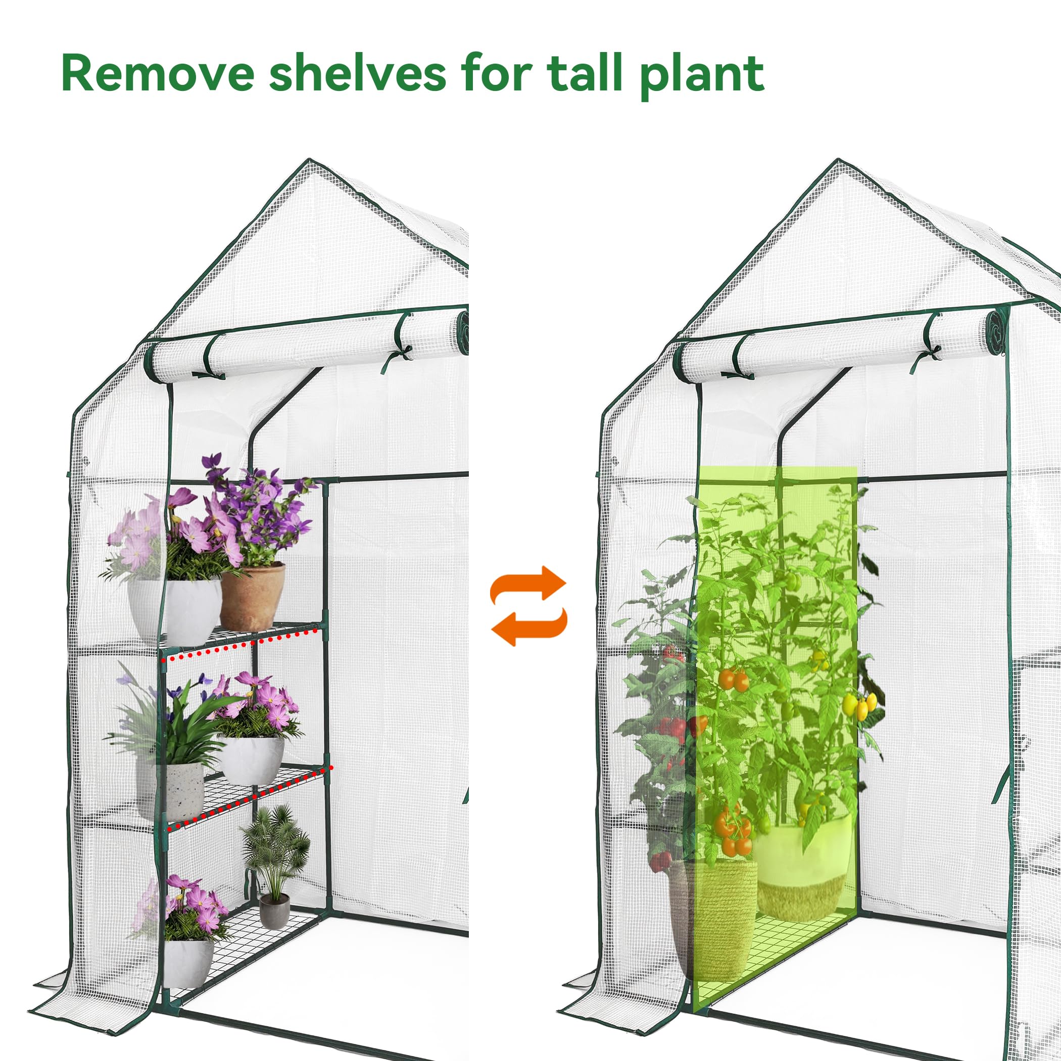 heyfurni in use with potted plants showing organized multi-tier growing benefit
