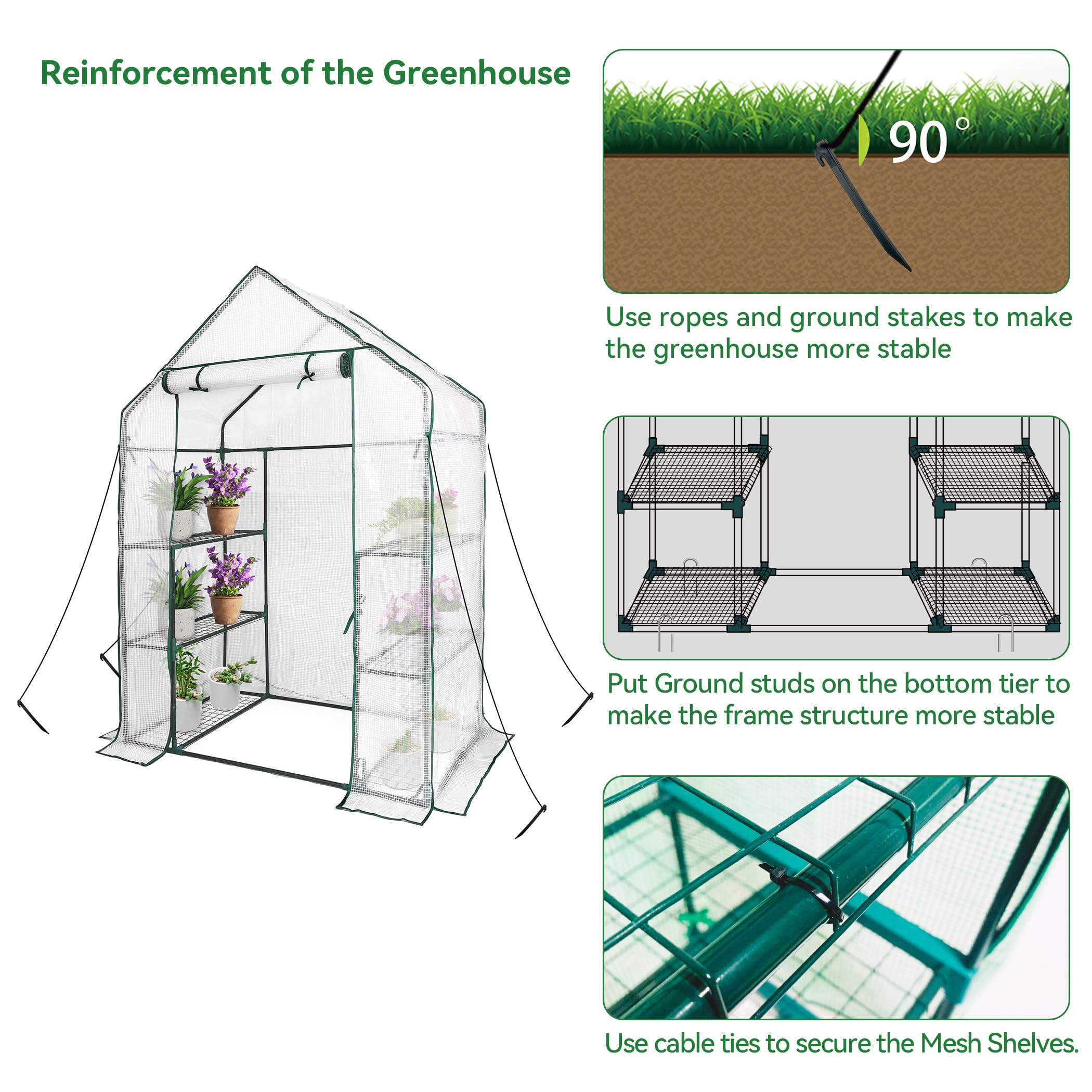 heyfurni transparent PE cover giving a 360° view and consistent microclimate