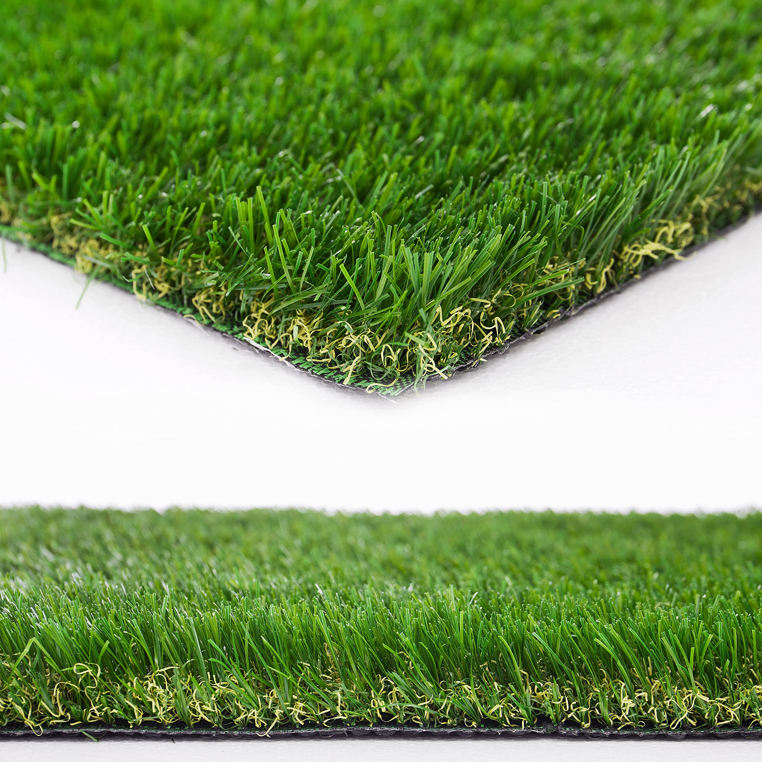 Heyroll front view of 4x10 ft artificial grass roll showing neat edge and color realism for easy installation
