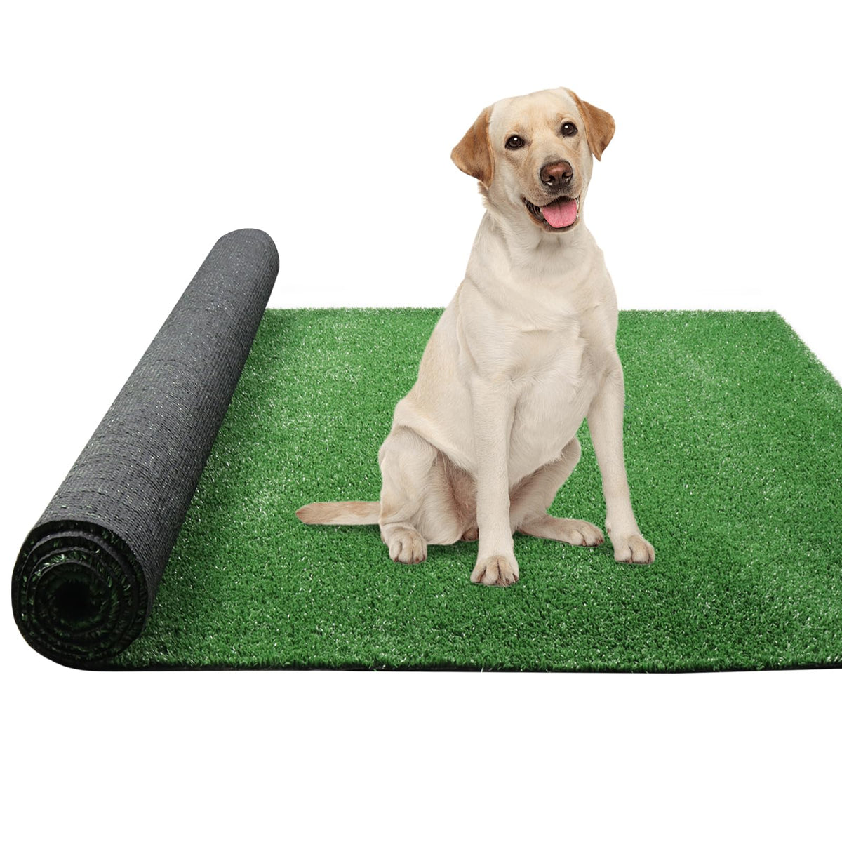 Heyroll front view of 4x6FT turf mat showing neat edges and green color for versatile use
