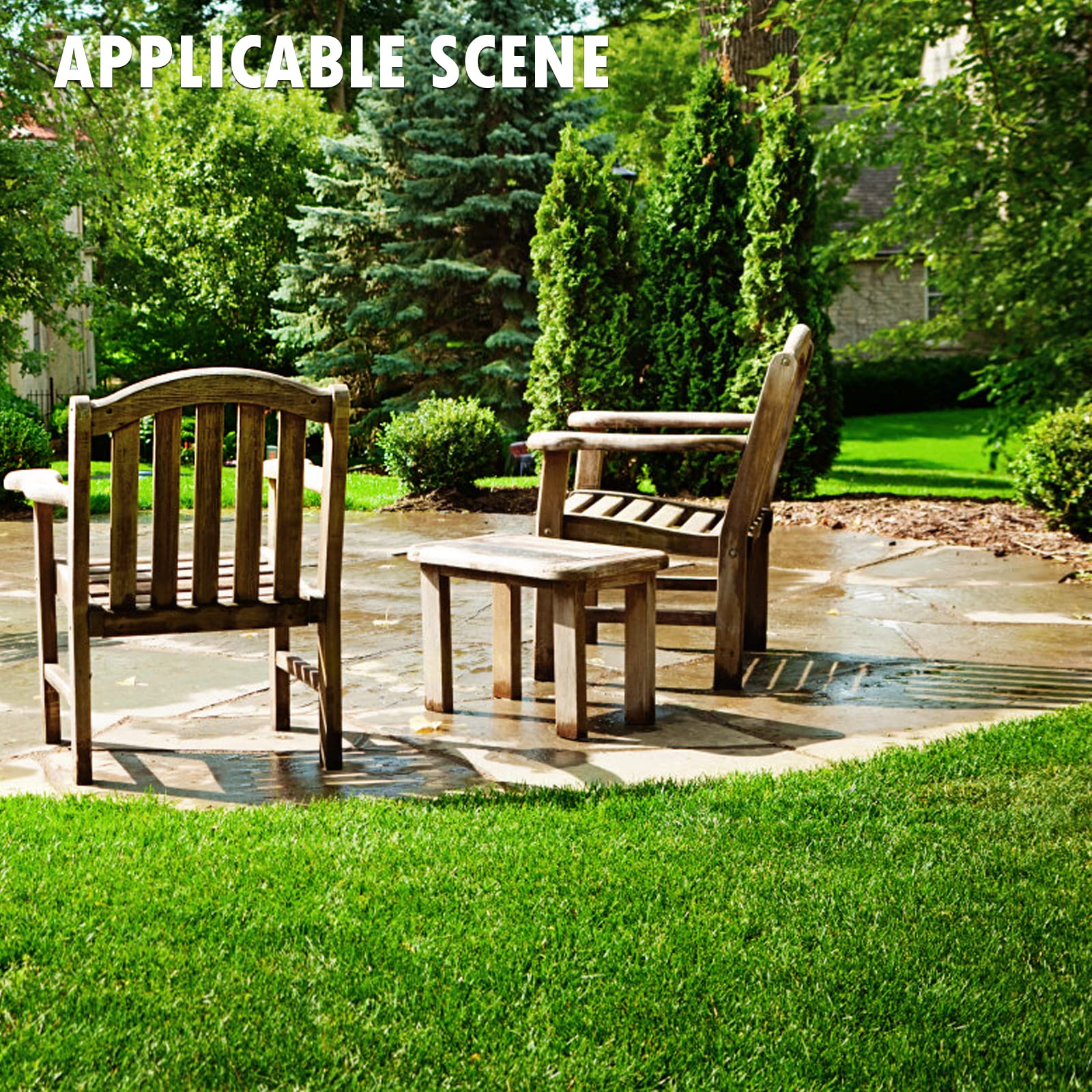 Heyroll lifestyle balcony setup showing green outdoor rug for low-maintenance relaxation