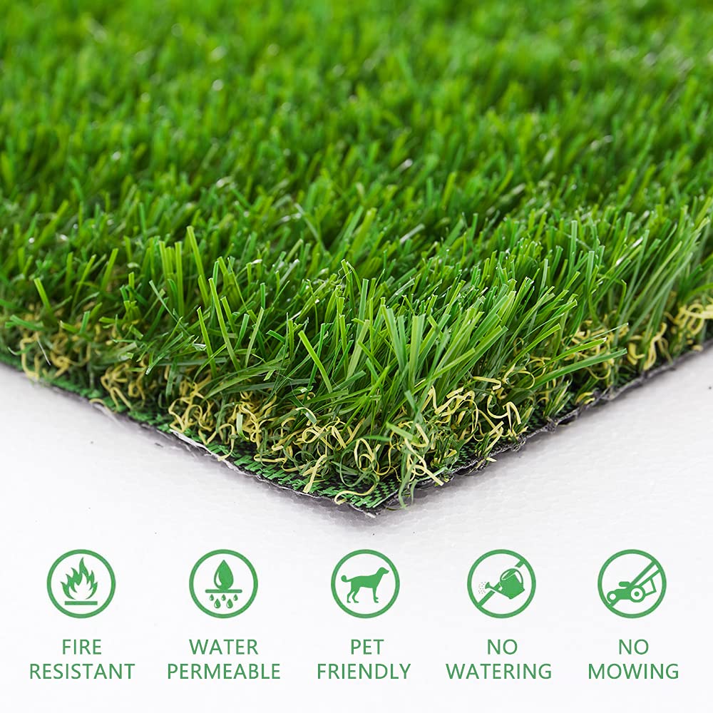 Heyroll installed on a patio styled with furniture to demonstrate attractive low-maintenance lawn