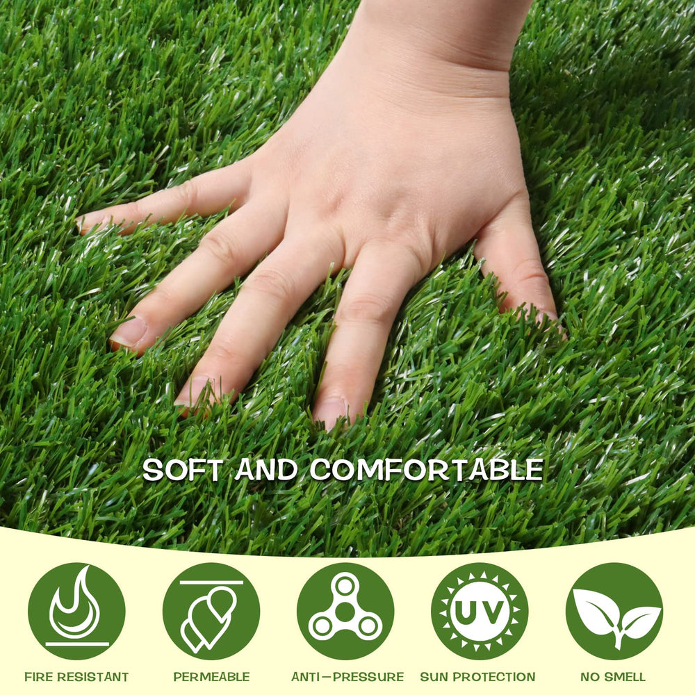 Heyroll turf with dog resting, demonstrating pet-friendly comfort and easy maintenance