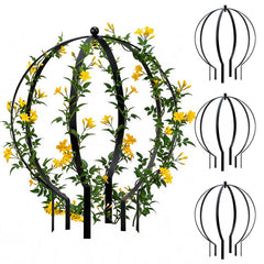 HEYTIMI front view shows sturdy round trellis and elegant garden form benefit: durable support