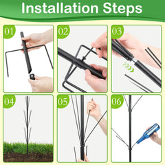 HEYTIMI stake base installed in soil showing secure anchoring and easy outdoor setup