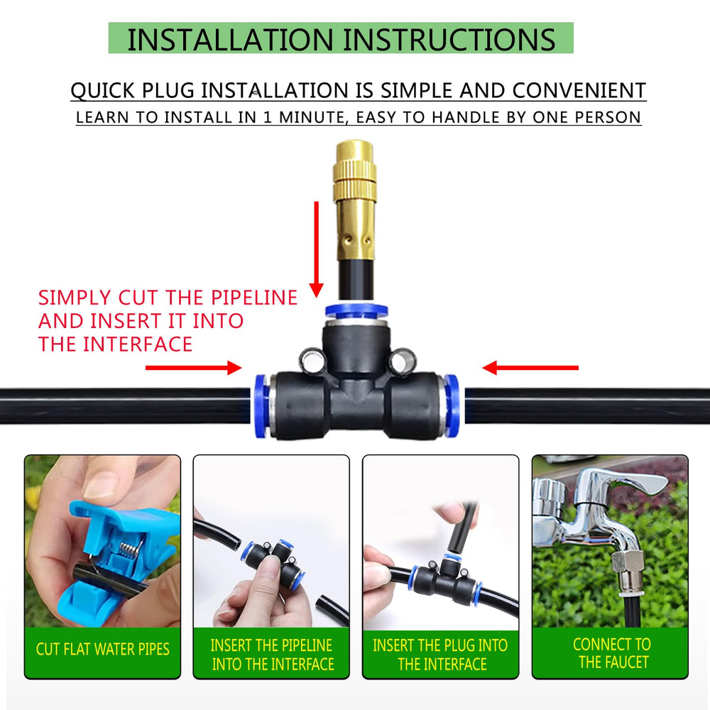 Heyxire tubing and push-fit connectors detail highlighting leak-resistant connections
