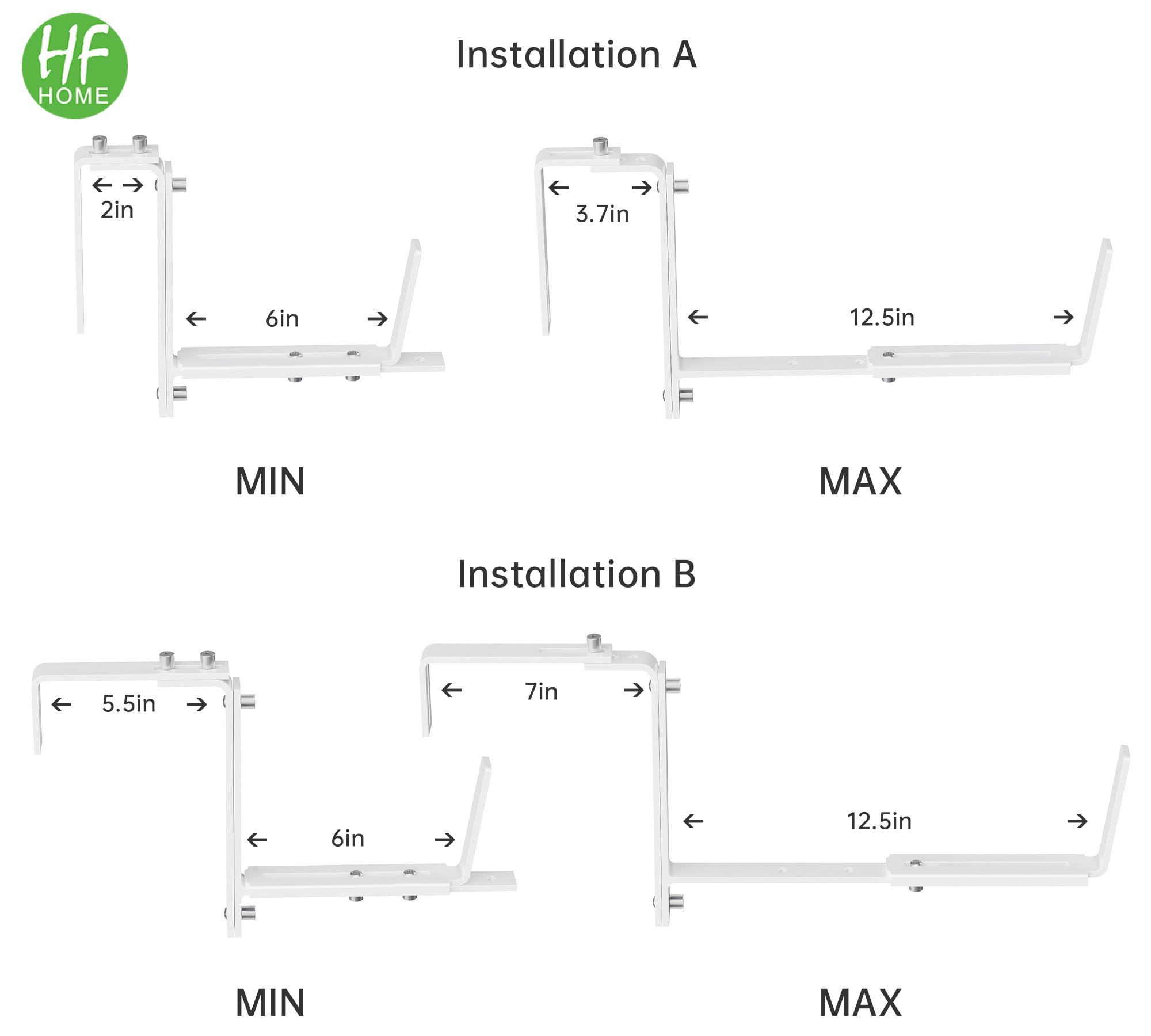 HFHOME closeup of adjustment mechanism highlighting easy width customization