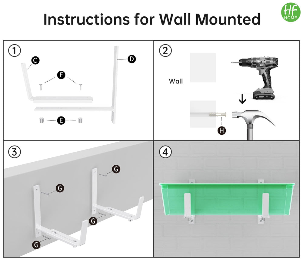 HFHOME brackets installed on a balcony railing supporting planters safely