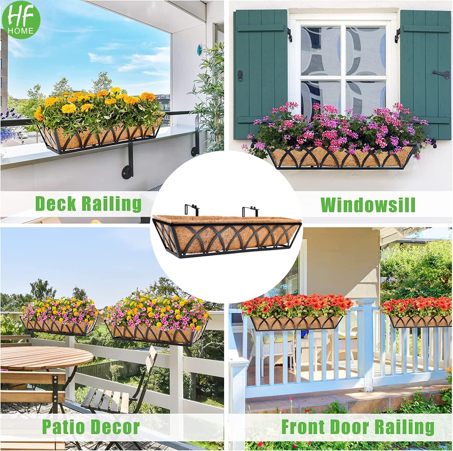 HFHOME retail packaging with both planters showing ready two-pack convenience
