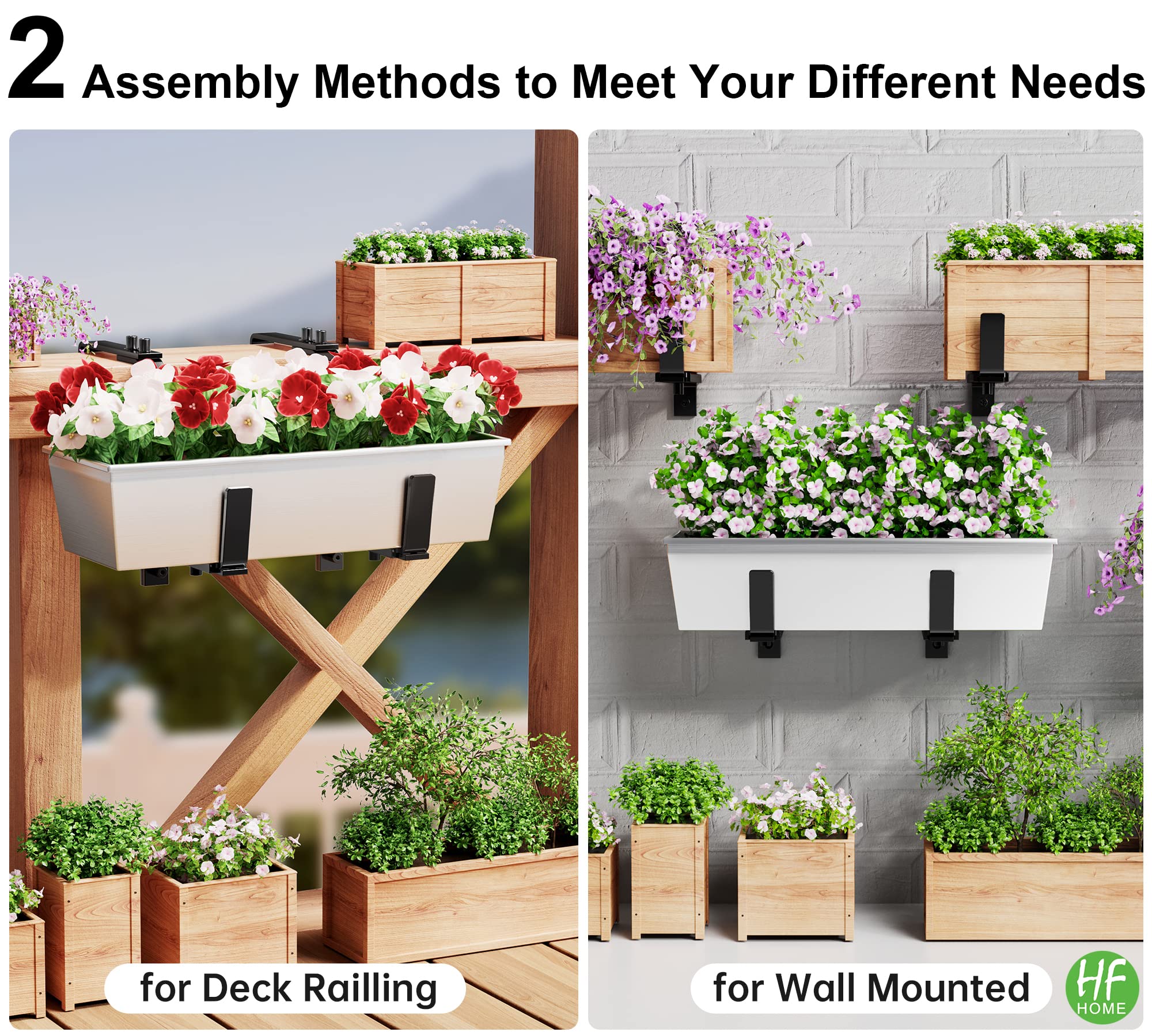 HFHOME bracket attached to a windowsill supporting a flower box for tidy display