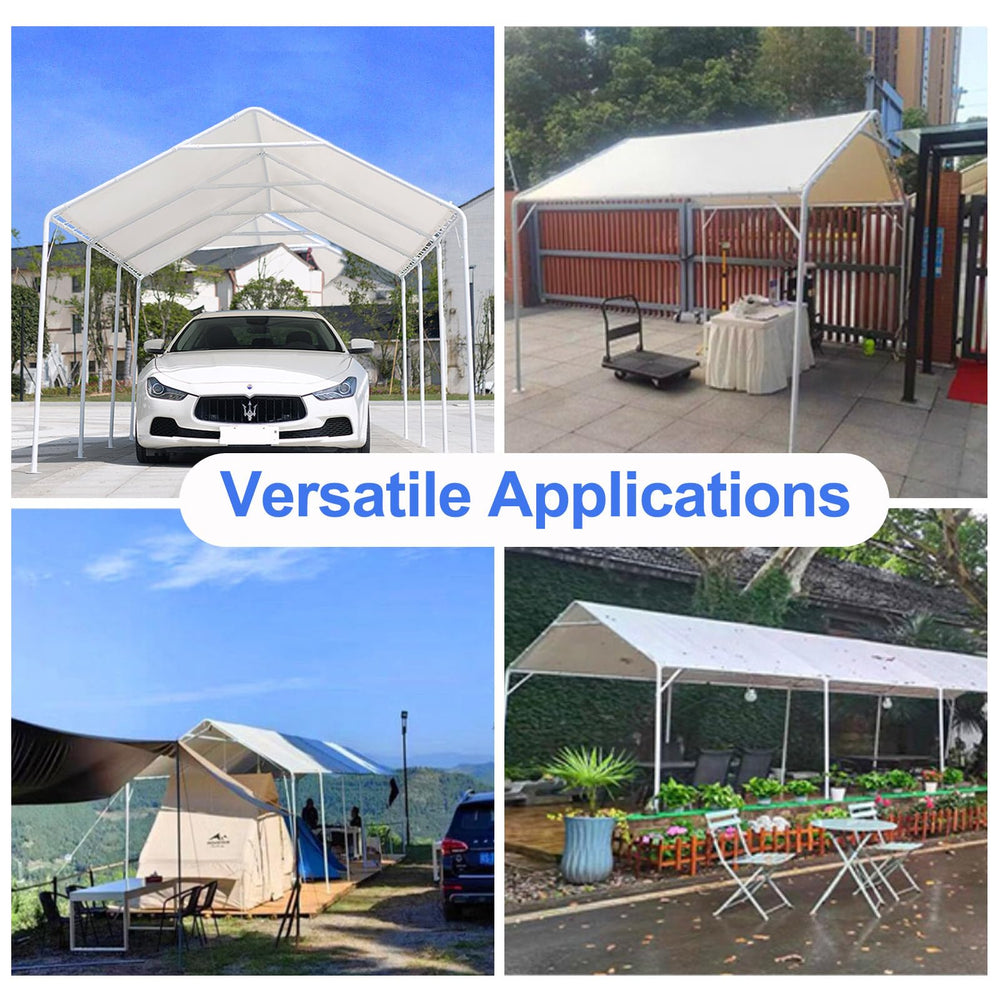 HFYZZ canopy in use over parked car showing vehicle protection from weather