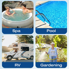 H&G lifestyles filter connected to garden hose demonstrating easy tool-free setup