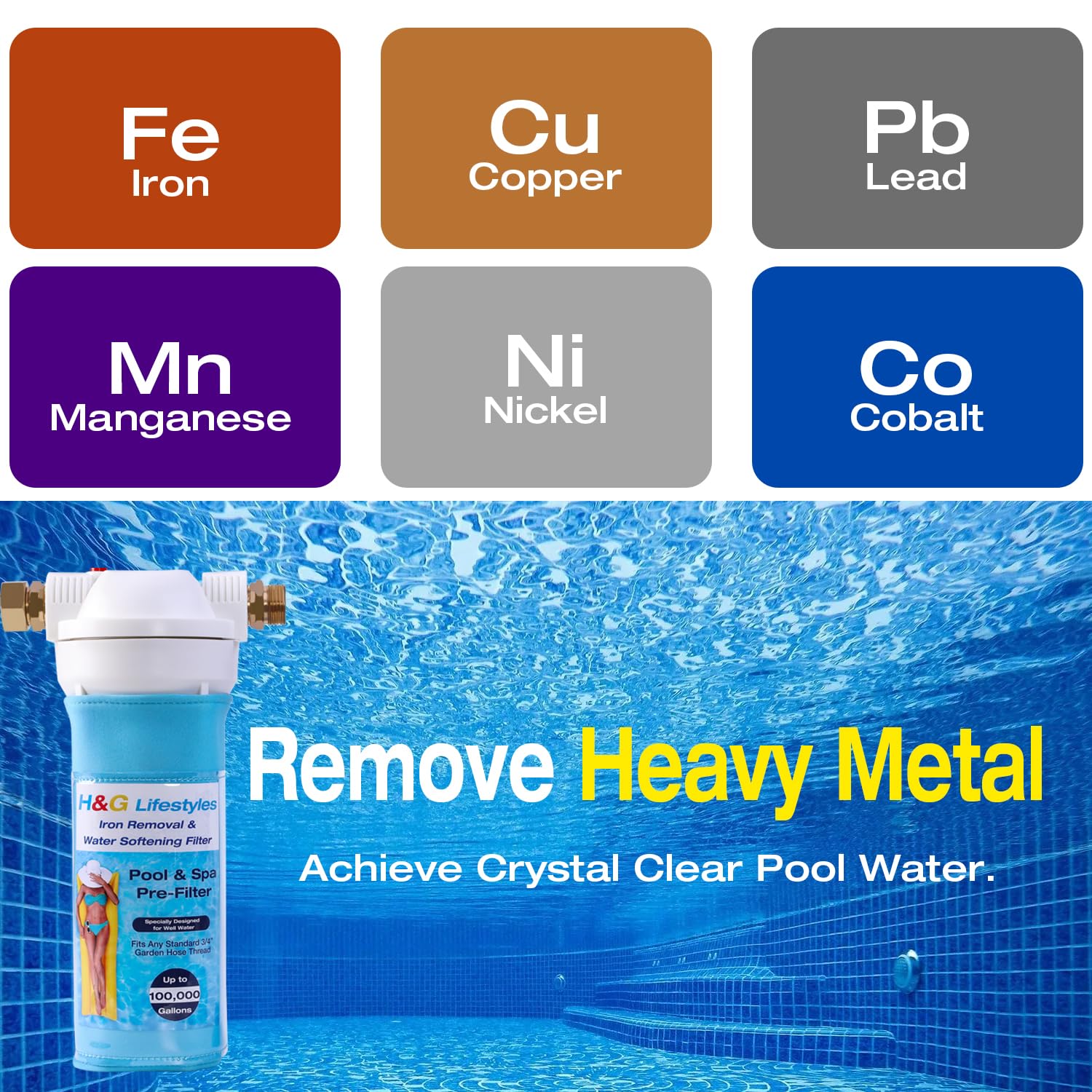 H&G lifestyles water flowing through filter demonstrating improved water clarity