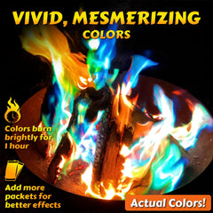 HGD burning packet producing blue flame for vivid campfire color effects