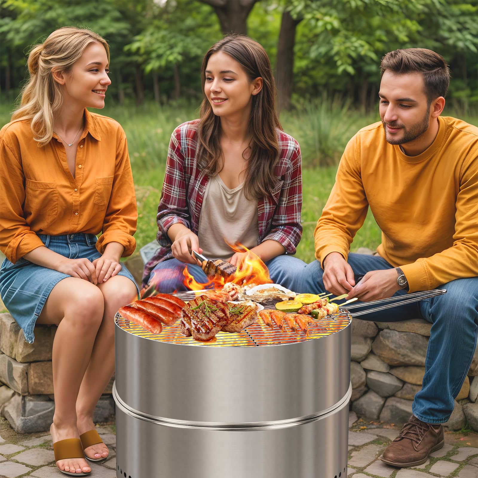 HGD evening backyard setup creating cozy ambiance and warmth