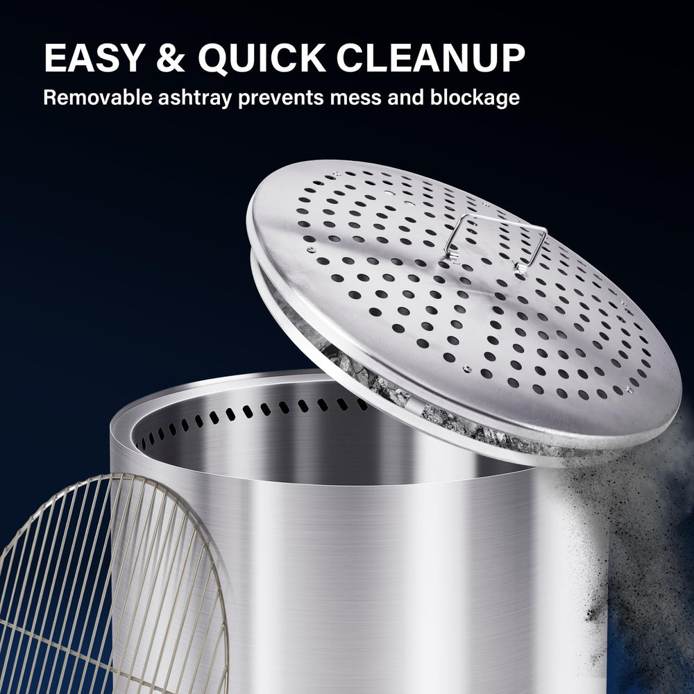 HGD removed ash pan displayed for quick cleanup and safe ember containment benefit