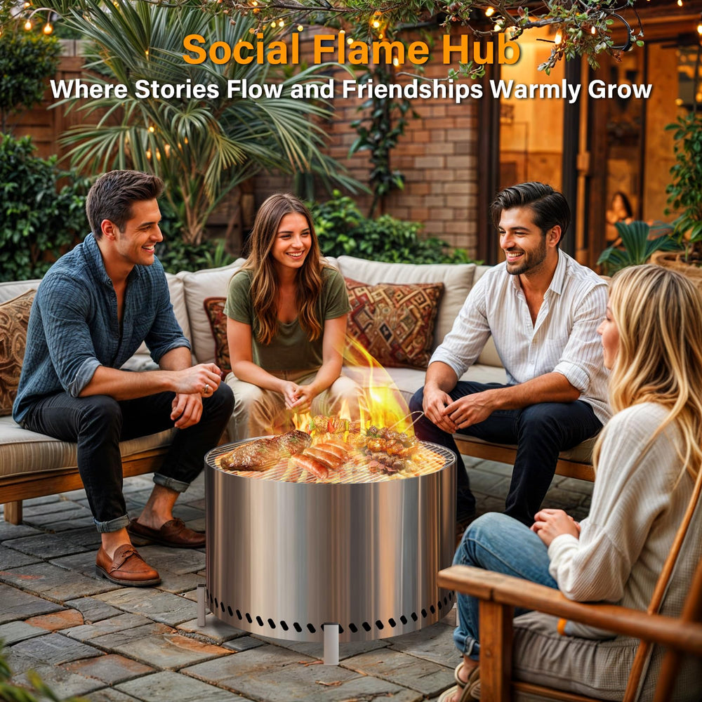 HGD size comparison with outdoor chair illustrating 27.5-inch scale and placement options