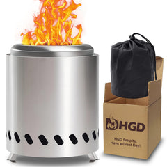HGD front view firepit showing compact footprint and sturdy stance