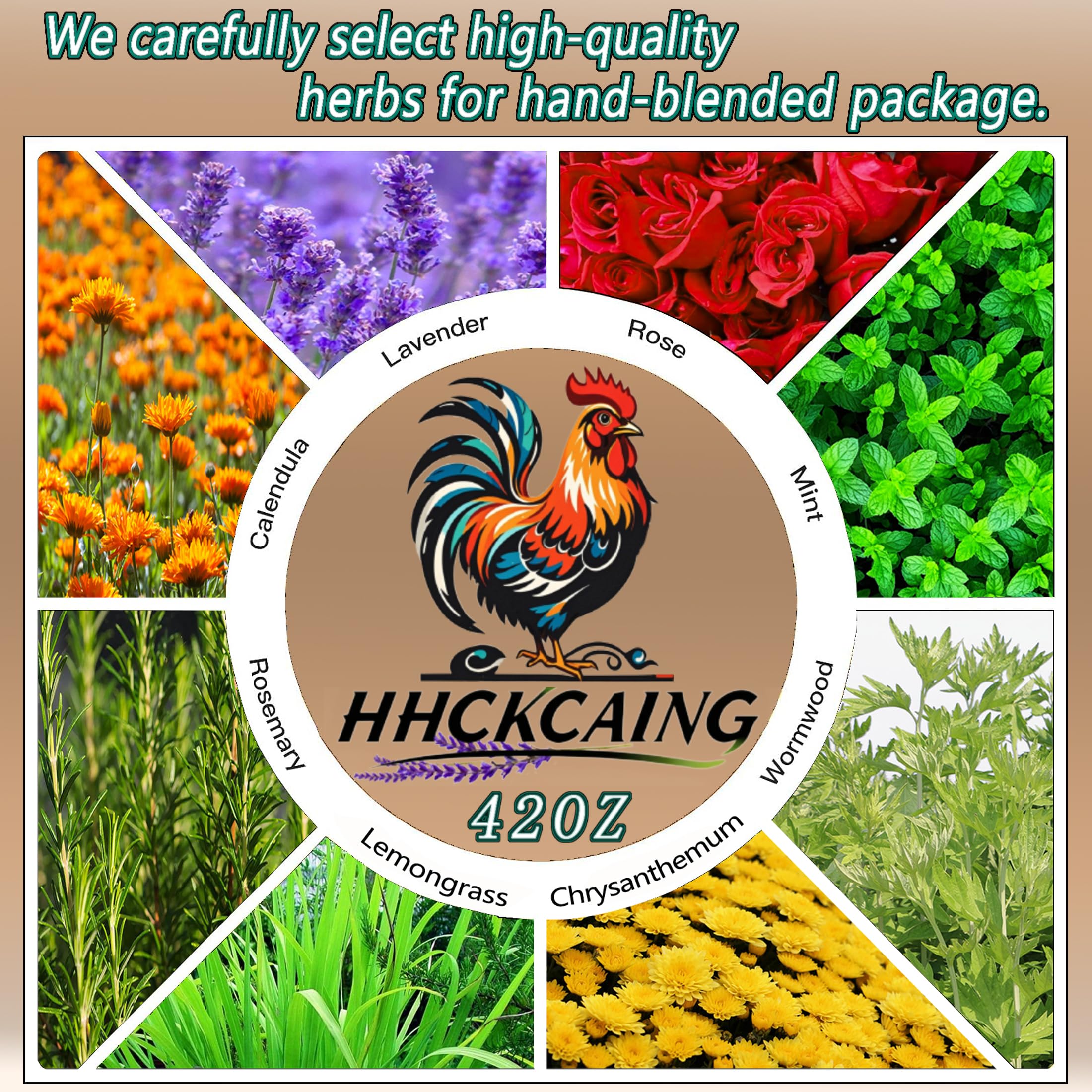 HHCkcaing close-up of coarse herb and flower mix showing safe dust-free texture