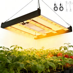 HHNMA front view of compact grow light showing full-spectrum lamp benefits