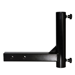 Hi Flame front view of hitch flagpole holder shows sturdy black finish and universal fit
