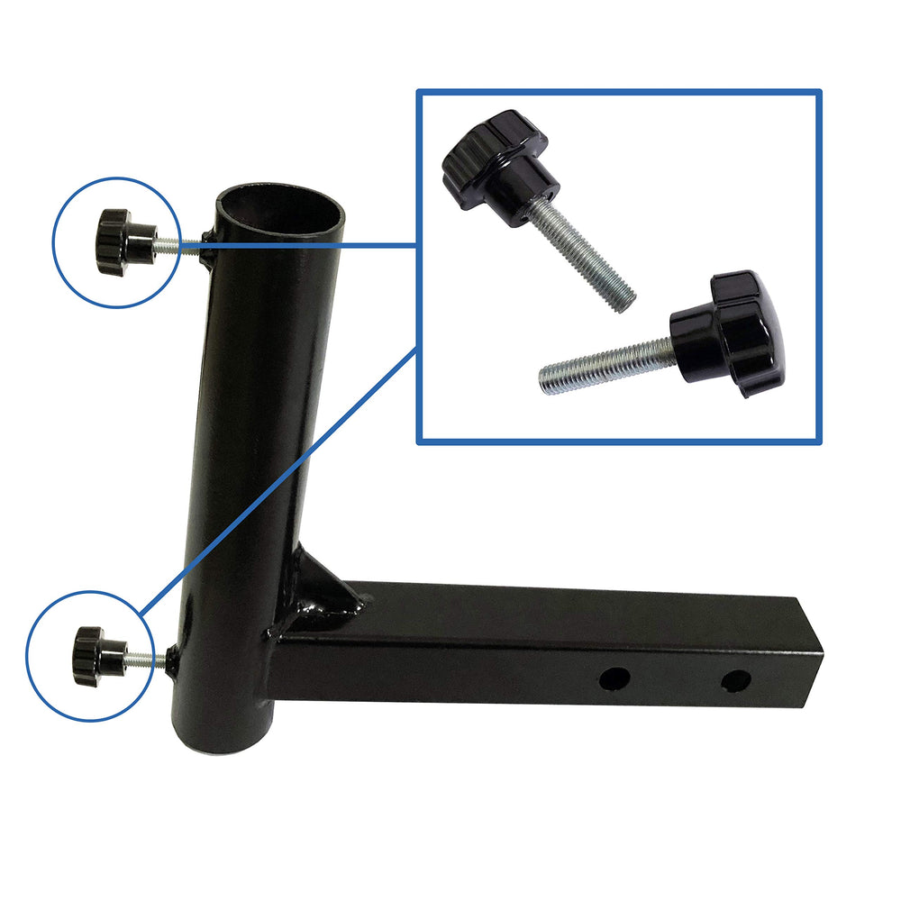Hi Flame mounted on truck hitch with flag flying demonstrating road-ready stability