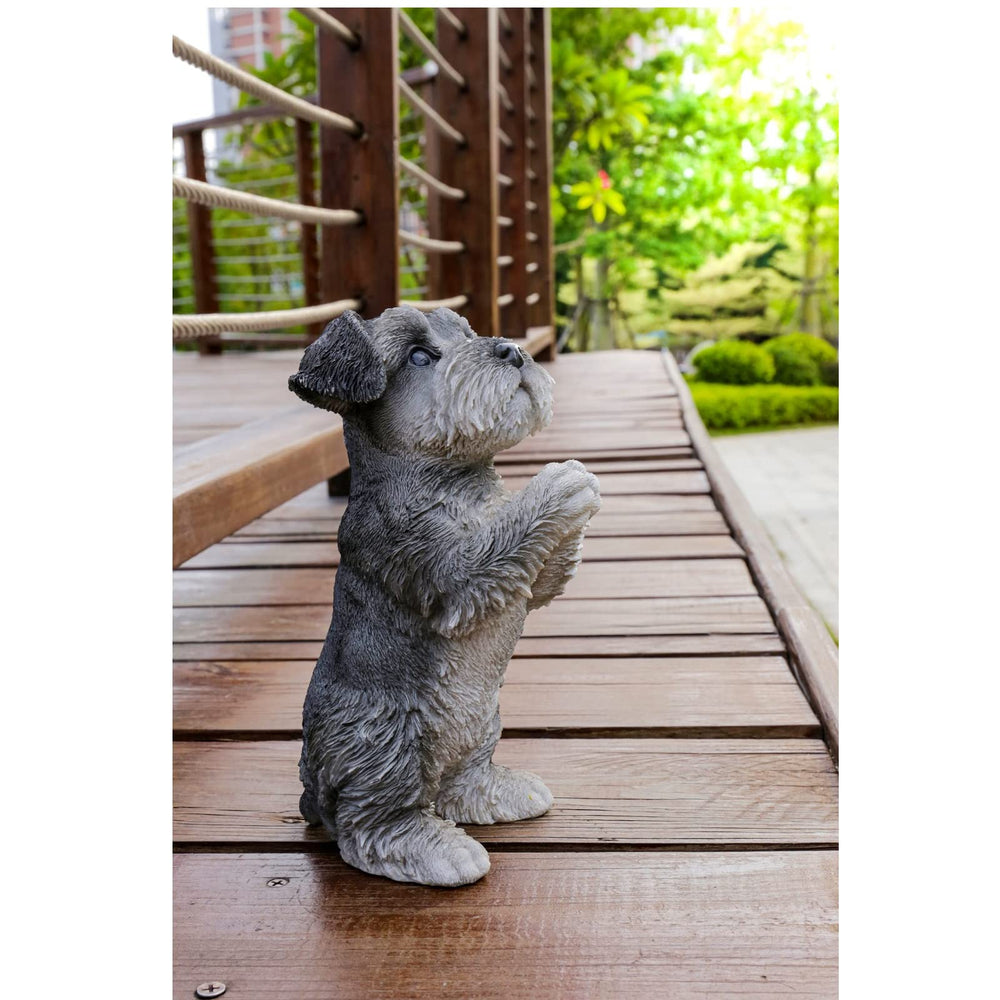 HI-LINE Schnauzer front view showing lifelike detail and garden charm
