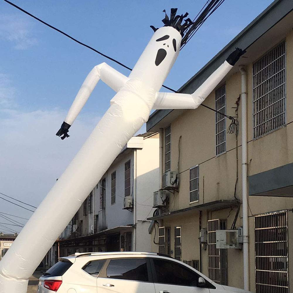 HI SUYI inflatable tube man in use at storefront to increase visitors