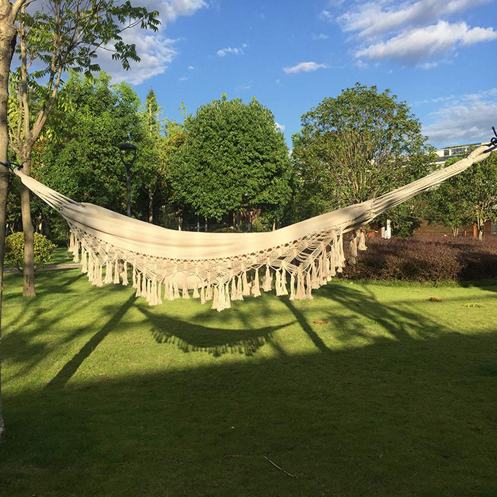 HI SUYI lifestyle patio scene with hammock chair creating a cozy outdoor nook