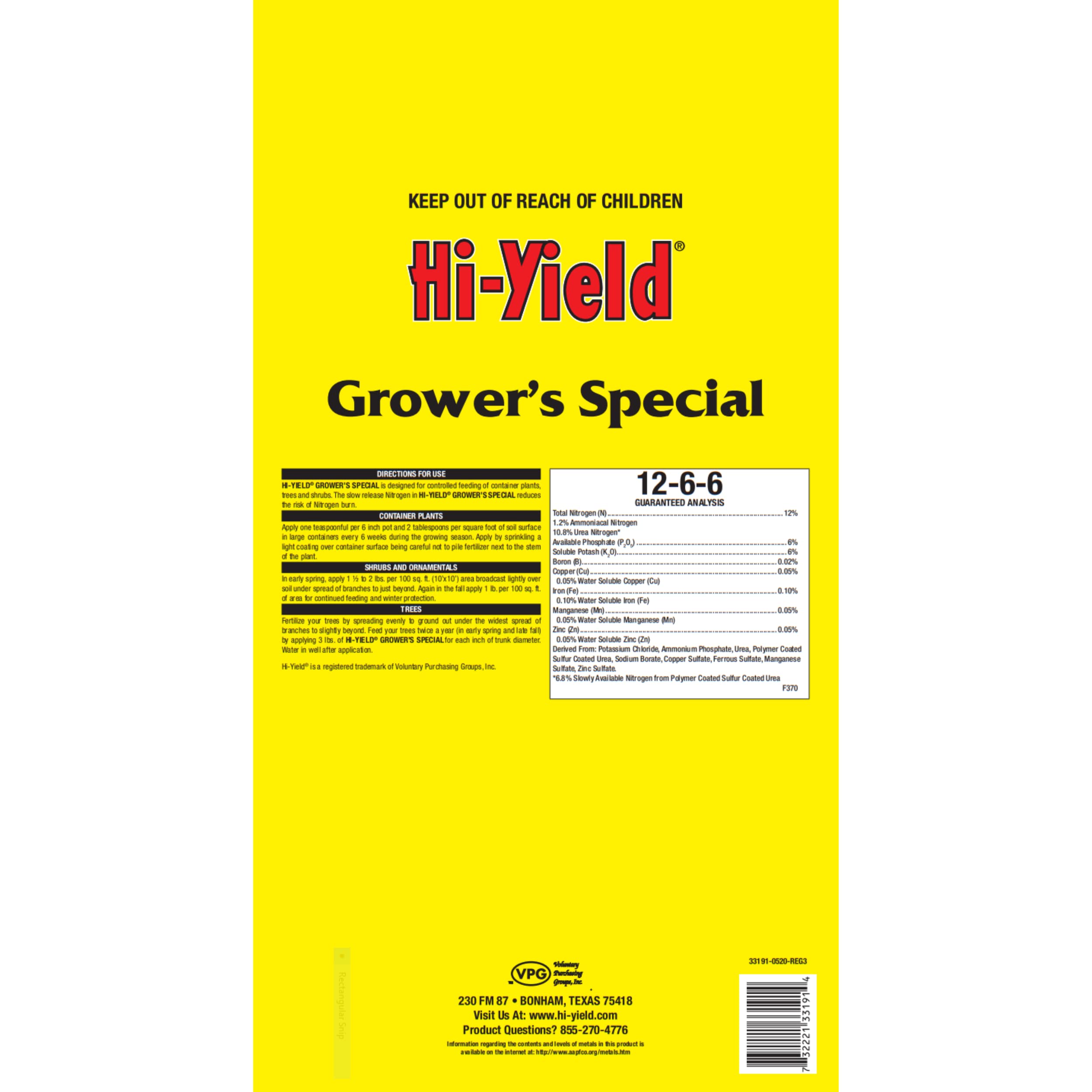 Hi-Yield close-up of granular texture showing slow-release particles for steady feeding benefit