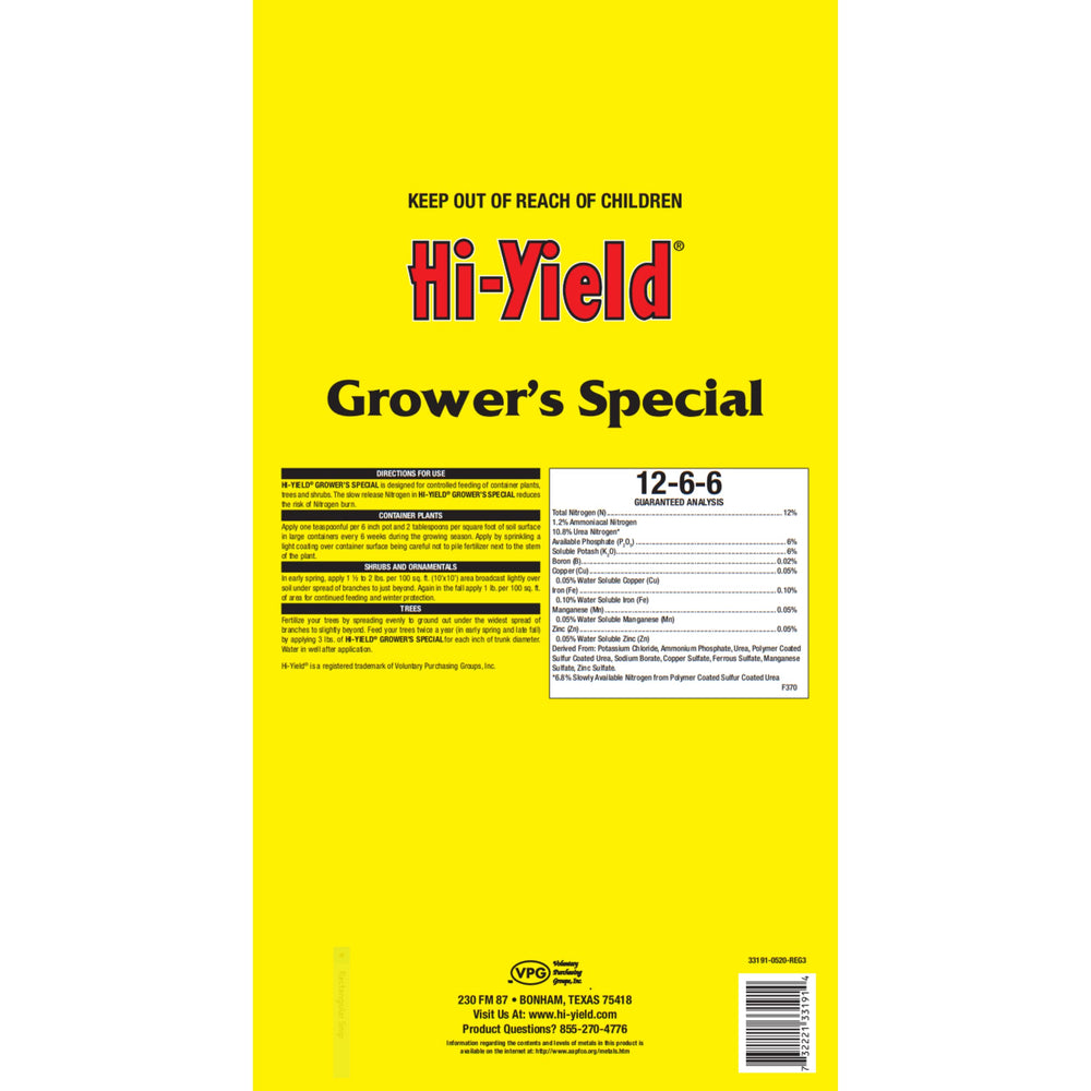 Hi-Yield close-up of granular texture showing slow-release particles for steady feeding benefit