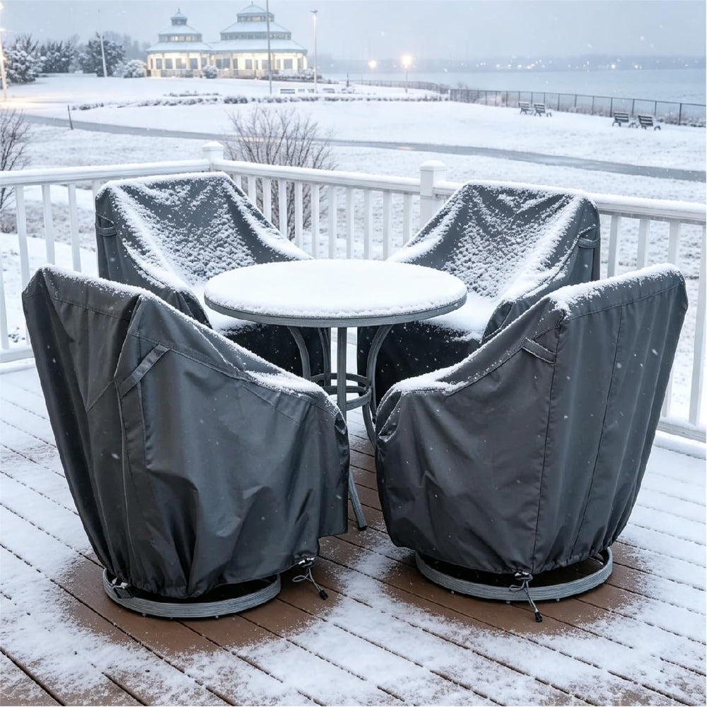 HI···YOUR COVER four covered chairs in backyard showing complete protection