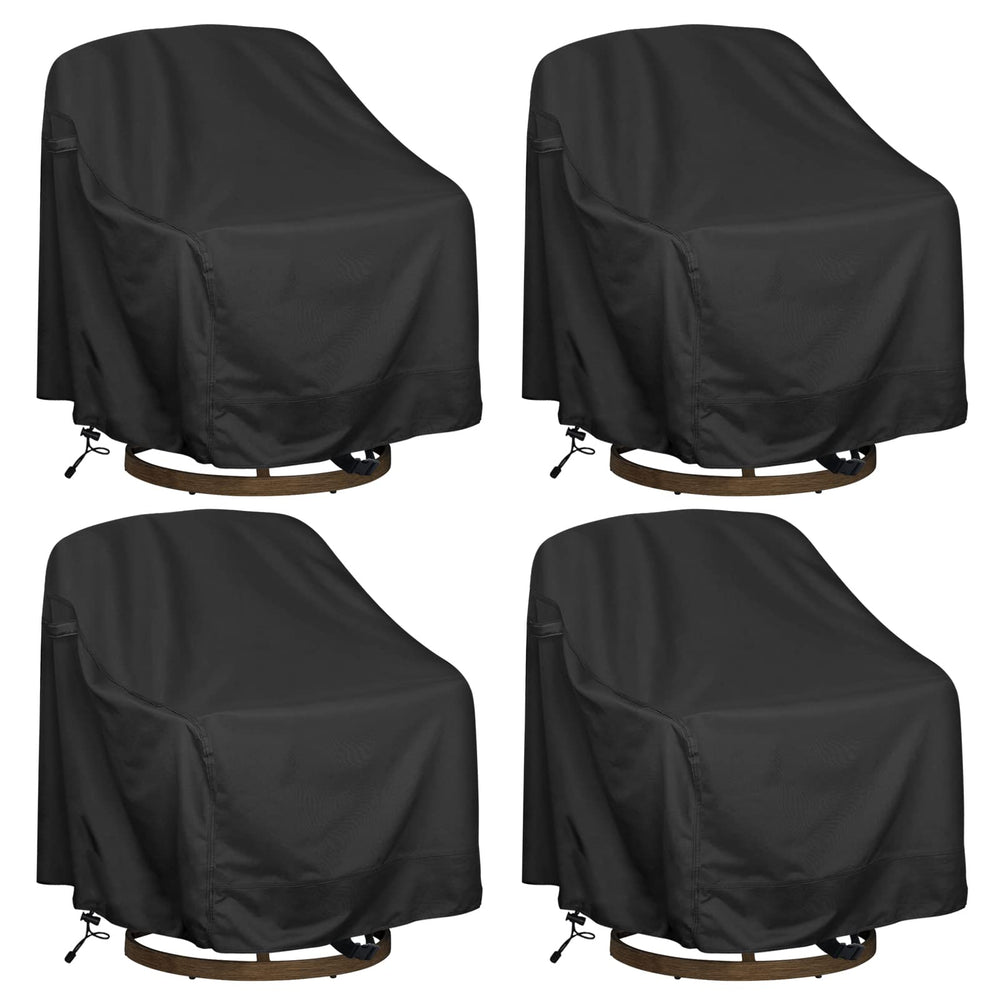 HI···YOUR COVER front view showing full cover protecting swivel chair and weather resistance