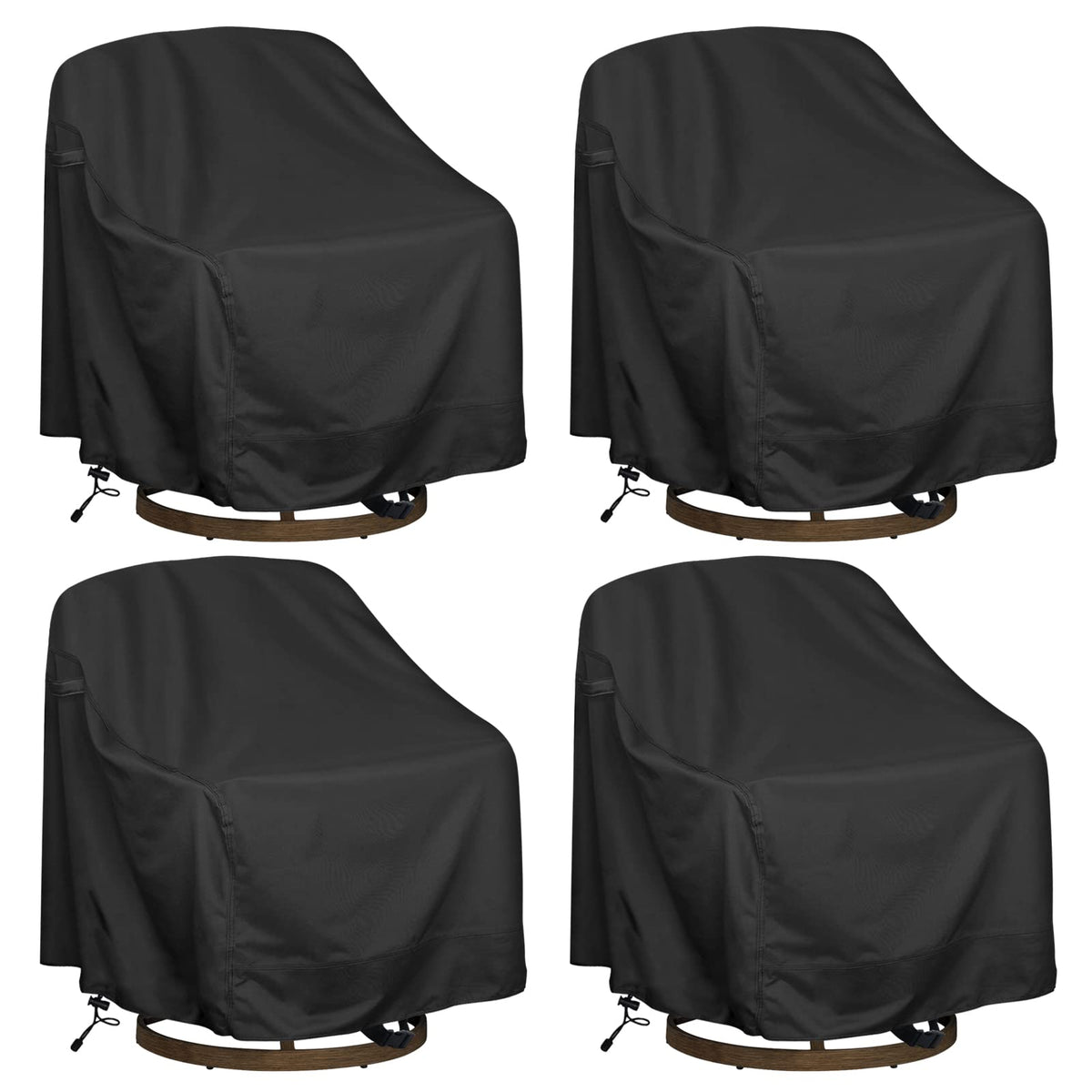 HI···YOUR COVER front view showing full cover protecting swivel chair and weather resistance