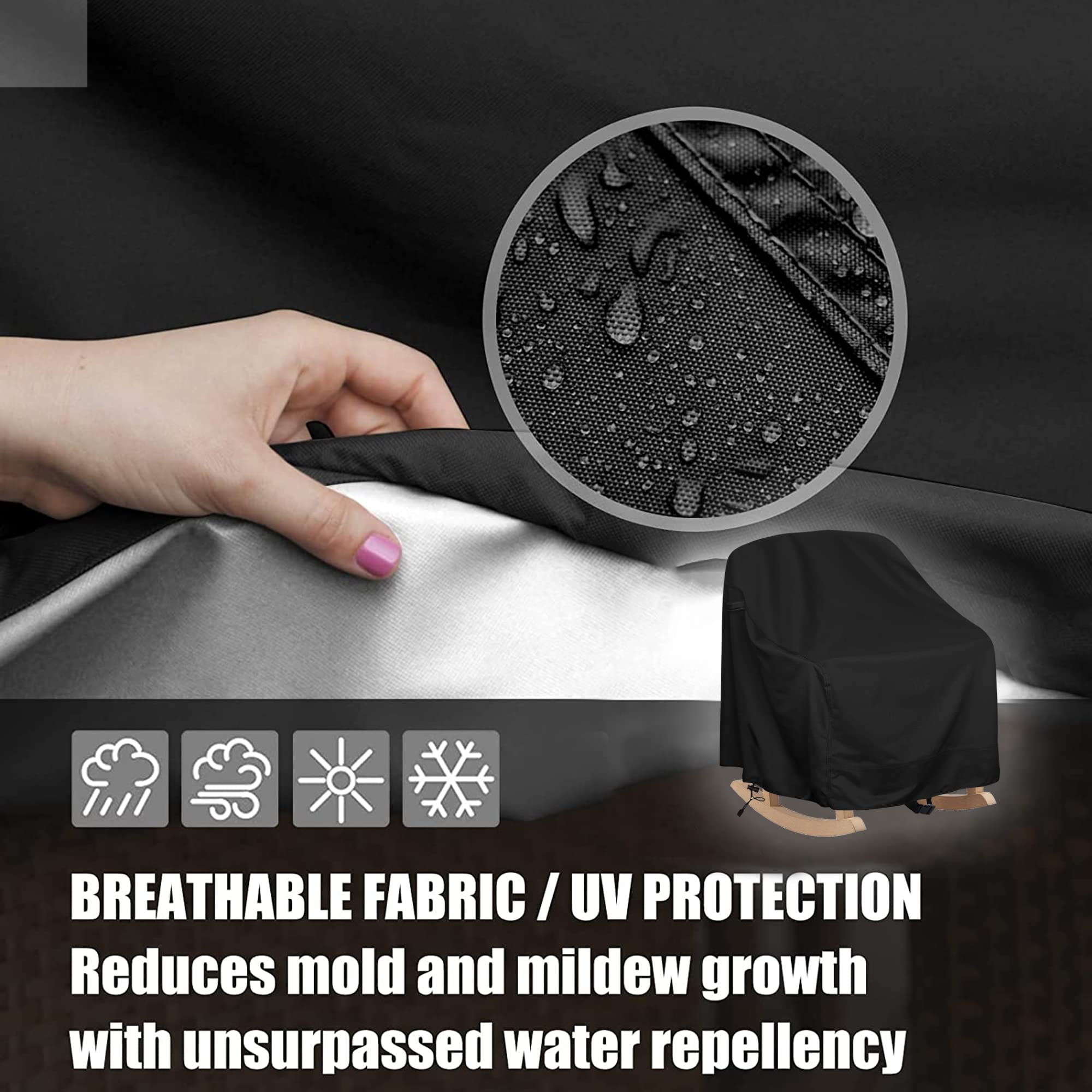 HI···YOUR COVER leg strap click-close securing cover to chair legs for stability