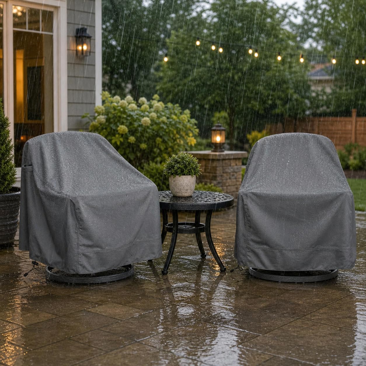 HI···YOUR COVER next to chair displaying size fit and scale accuracy