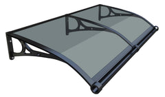 HIAPES front view of door awning showing clean protective canopy benefit