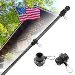 HIBLE 7ft flag pole front view showing full-length and sleek finish, durable display