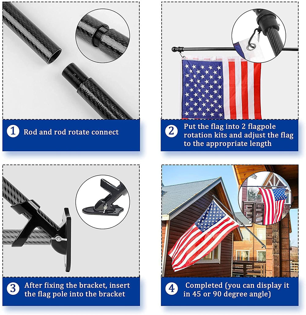 HIBLE flag pole lifestyle porch installation showing tidy mounting and curb appeal