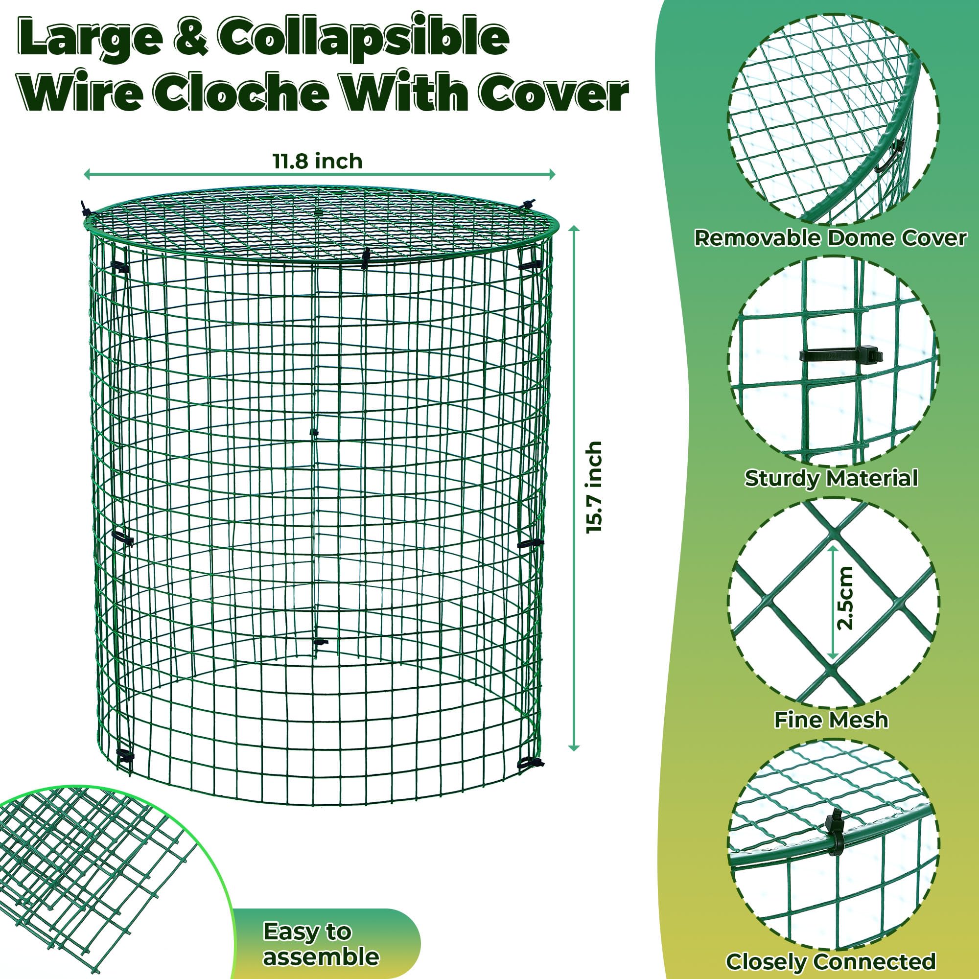 Hiboom cage installed in raised bed protecting seedlings from pests