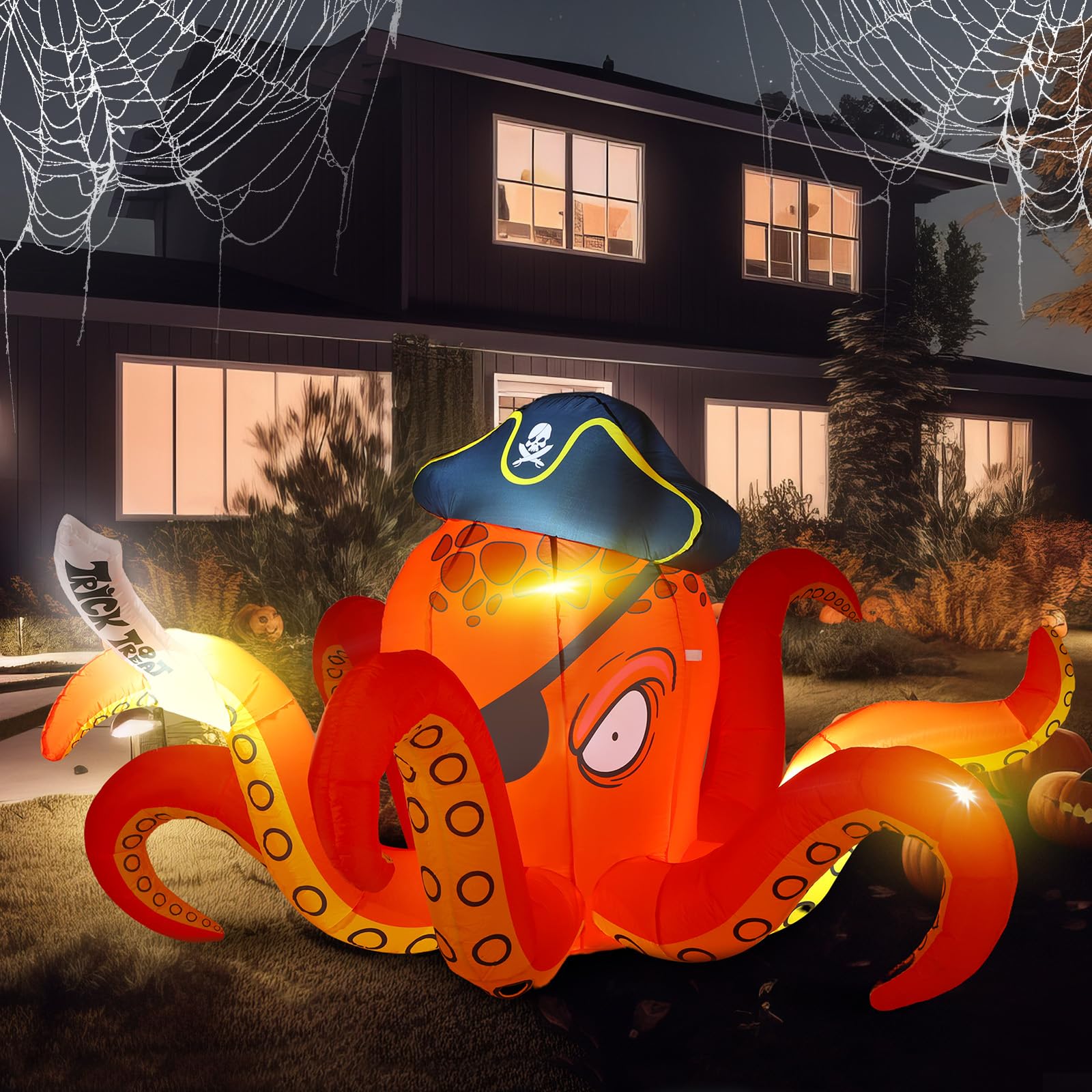Hiboom front view pirate octopus creating bold yard focal point