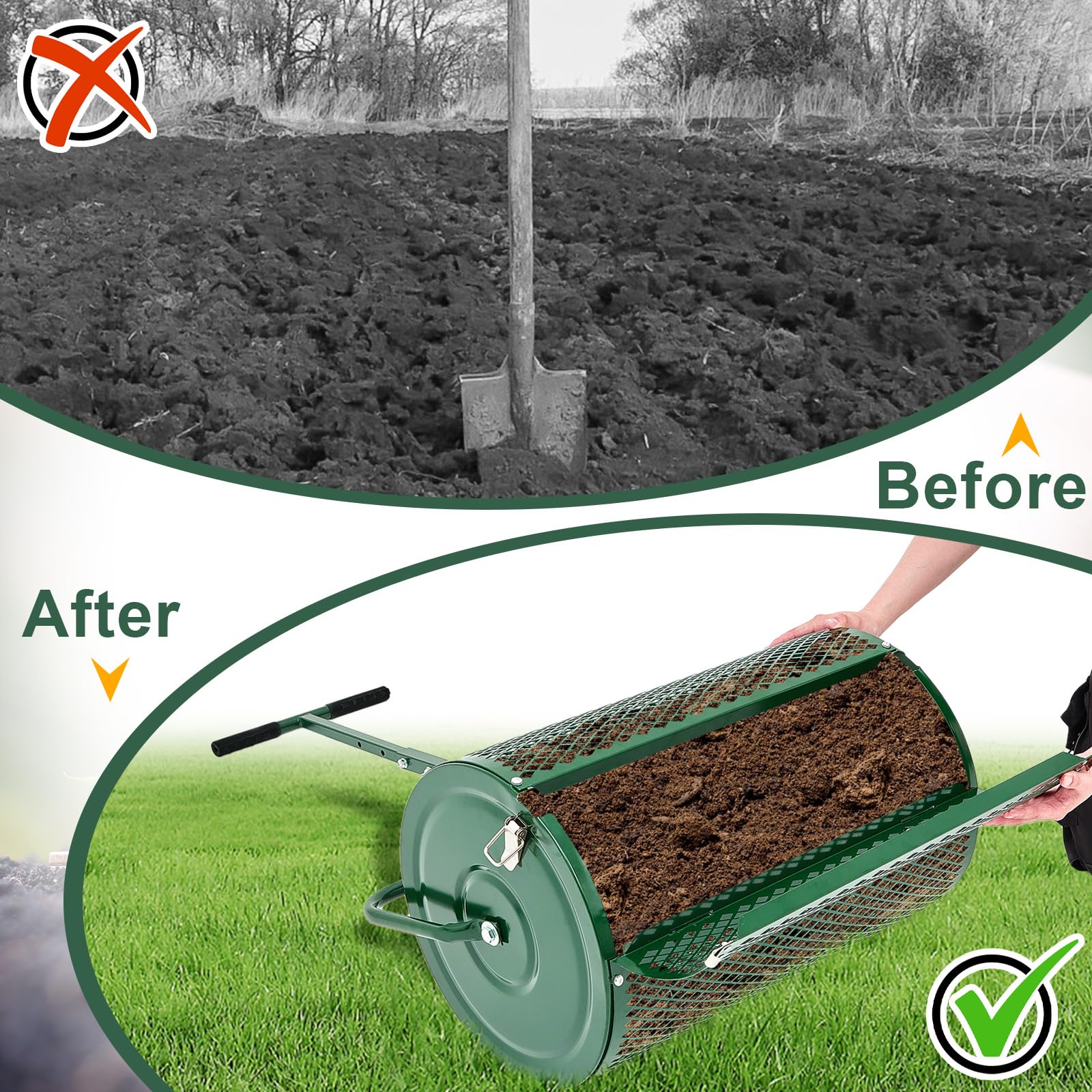 Hiboom spreader next to a shoe to show scale and manageable size